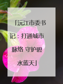 沅江市委书记：打通城市脉络 守护碧水蓝天
