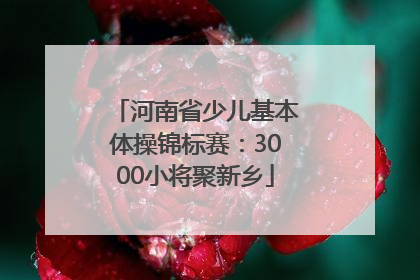 河南省少儿基本体操锦标赛：3000小将聚新乡