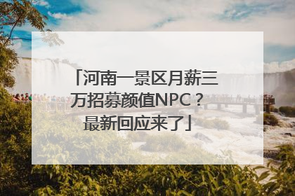 河南一景区月薪三万招募颜值NPC？最新回应来了