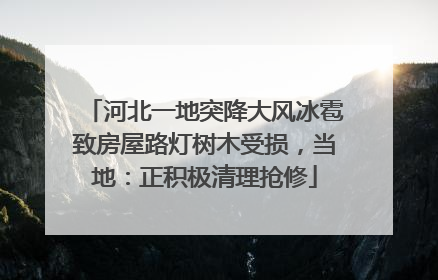 河北一地突降大风冰雹致房屋路灯树木受损，当地：正积极清理抢修