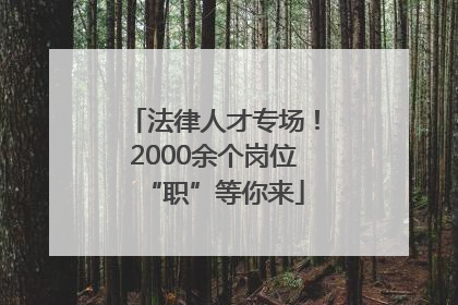 法律人才专场！2000余个岗位“职”等你来
