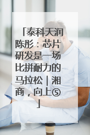 泰科天润陈彤：芯片研发是一场比拼耐力的马拉松｜湘商，向上⑤