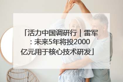 活力中国调研行｜雷军：未来5年将投2000亿元用于核心技术研发