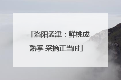 洛阳孟津：鲜桃成熟季 采摘正当时