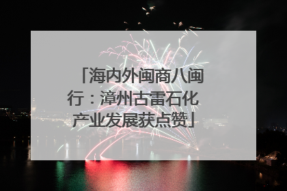 海内外闽商八闽行：漳州古雷石化产业发展获点赞