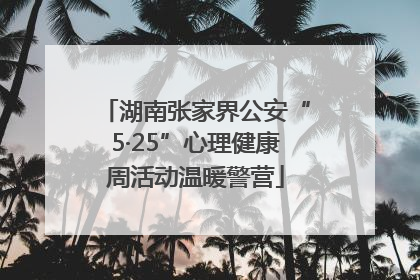湖南张家界公安“5·25”心理健康周活动温暖警营