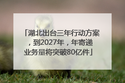 湖北出台三年行动方案，到2027年，年寄递业务量将突破80亿件