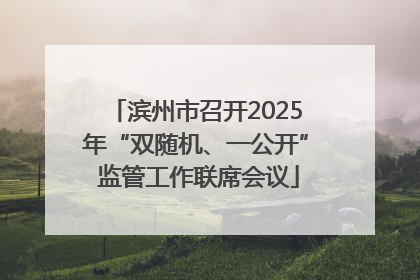 滨州市召开2025年“双随机、一公开” 监管工作联席会议