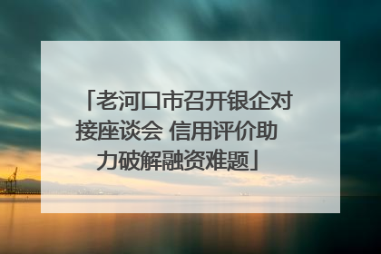 老河口市召开银企对接座谈会 信用评价助力破解融资难题