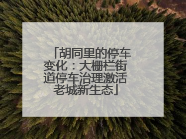 胡同里的停车变化：大栅栏街道停车治理激活老城新生态