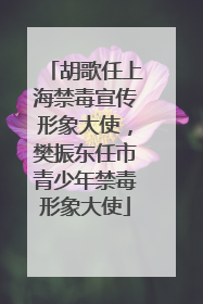 胡歌任上海禁毒宣传形象大使，樊振东任市青少年禁毒形象大使