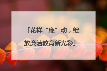 花样“廉”动，绽放廉洁教育新光彩