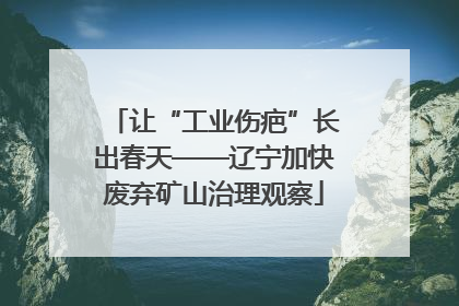 让“工业伤疤”长出春天——辽宁加快废弃矿山治理观察