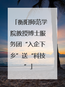 衡阳师范学院教授博士服务团“入企下乡”送“科技”