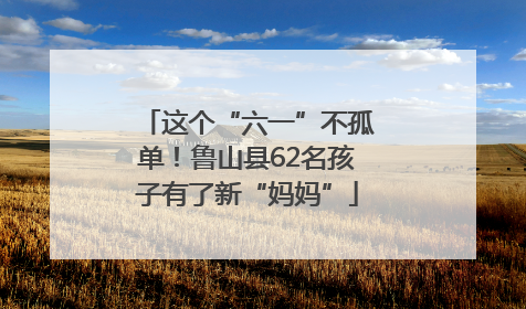 这个“六一”不孤单！鲁山县62名孩子有了新“妈妈”