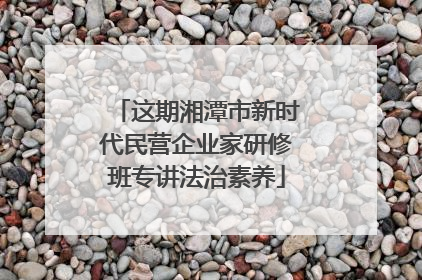 这期湘潭市新时代民营企业家研修班专讲法治素养