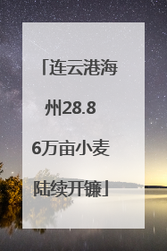 连云港海州28.86万亩小麦陆续开镰