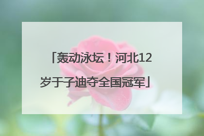 轰动泳坛！河北12岁于子迪夺全国冠军