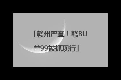 赣州严查！赣BU**99被抓现行