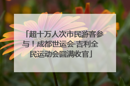 超十万人次市民游客参与！成都世运会·吉利全民运动会圆满收官