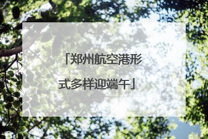 郑州航空港形式多样迎端午