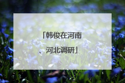 韩俊在河南、河北调研