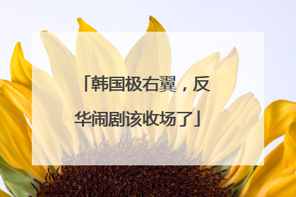 韩国极右翼，反华闹剧该收场了