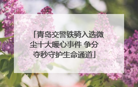 青岛交警铁骑入选微尘十大暖心事件 争分夺秒守护生命通道