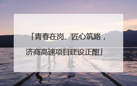 青春在岗、匠心筑路，济商高速项目建设正酣