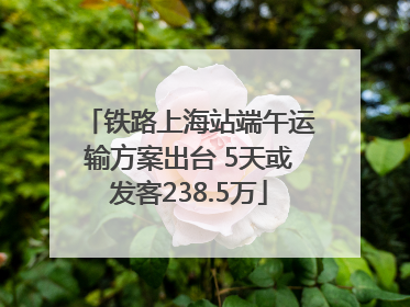 铁路上海站端午运输方案出台 5天或发客238.5万