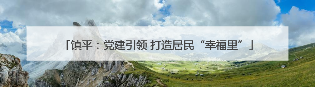 镇平：党建引领 打造居民“幸福里”