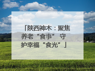 陕西神木：聚焦养老“食事” 守护幸福“食光”