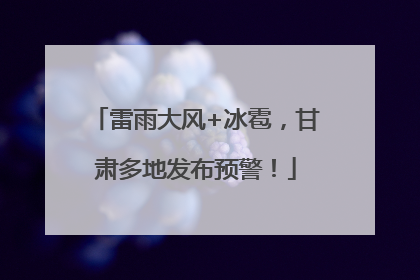 雷雨大风+冰雹，甘肃多地发布预警！