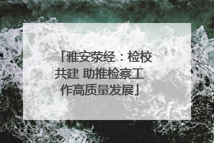 雅安荥经：检校共建 助推检察工作高质量发展
