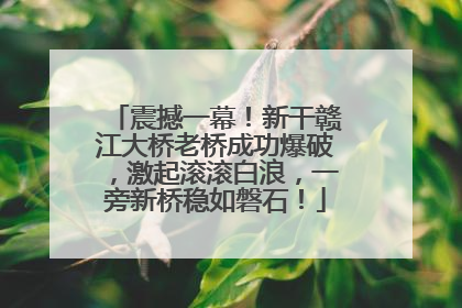 震撼一幕！新干赣江大桥老桥成功爆破，激起滚滚白浪，一旁新桥稳如磐石！