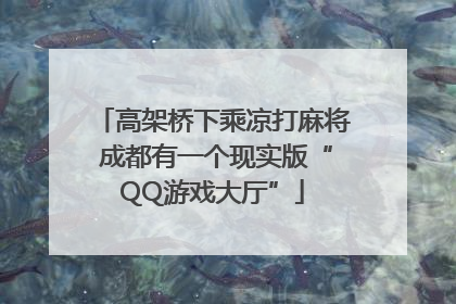 高架桥下乘凉打麻将 成都有一个现实版“QQ游戏大厅”