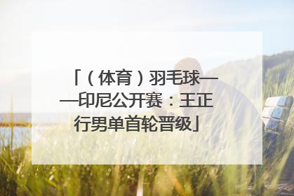 （体育）羽毛球——印尼公开赛：王正行男单首轮晋级