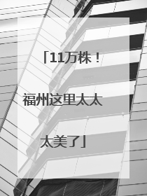 11万株！福州这里太太太美了