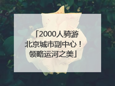 2000人骑游北京城市副中心！领略运河之美