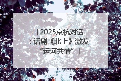 2025京杭对话：话剧《北上》激发“运河共情”