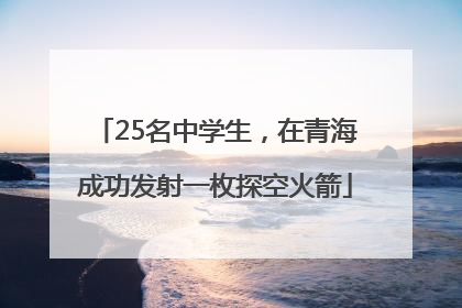 25名中学生，在青海成功发射一枚探空火箭