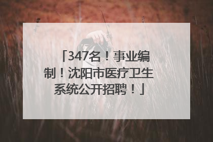 347名！事业编制！沈阳市医疗卫生系统公开招聘！